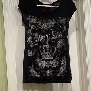 Rock & Republic Black Crown Graphic Tee